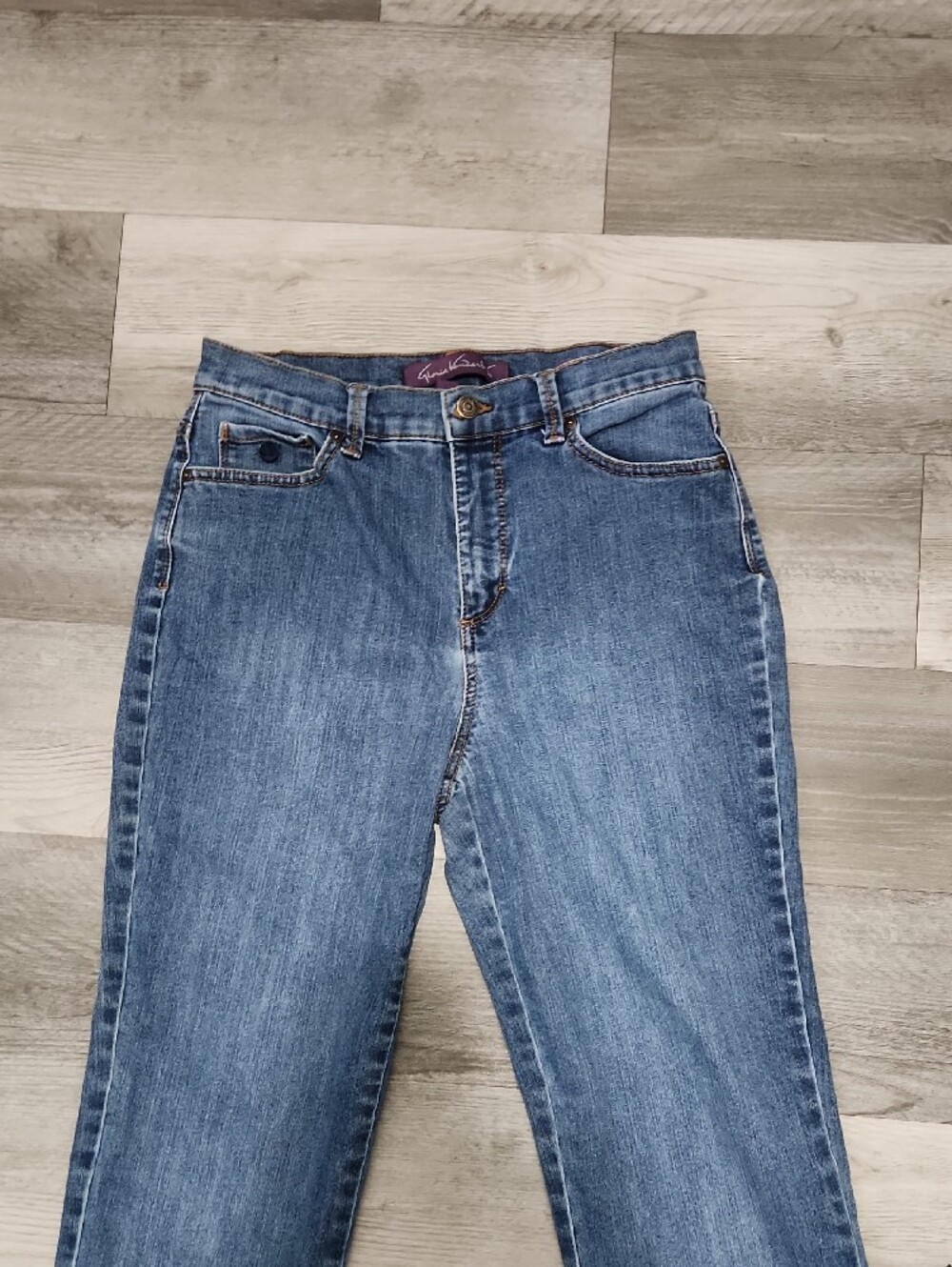 Gloria Vanderbilt Amanda Straight Leg Blue Stretch Denim Jeans Womens 8 - Picture 6 of 11